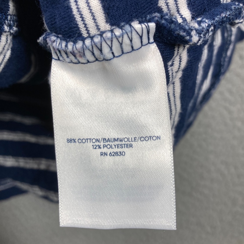 Lands' End Sweatshirt Women's Small Blue Stripe Nautical Long Sleeve Quilted - Picture 8 of 12